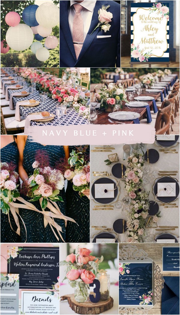 20 Classic Pink And Navy Blue Wedding Color Ideas 2025