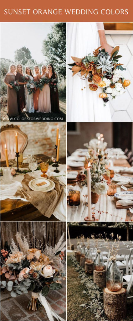 35+ Sunset Dusty Orange Wedding Color Ideas 2024