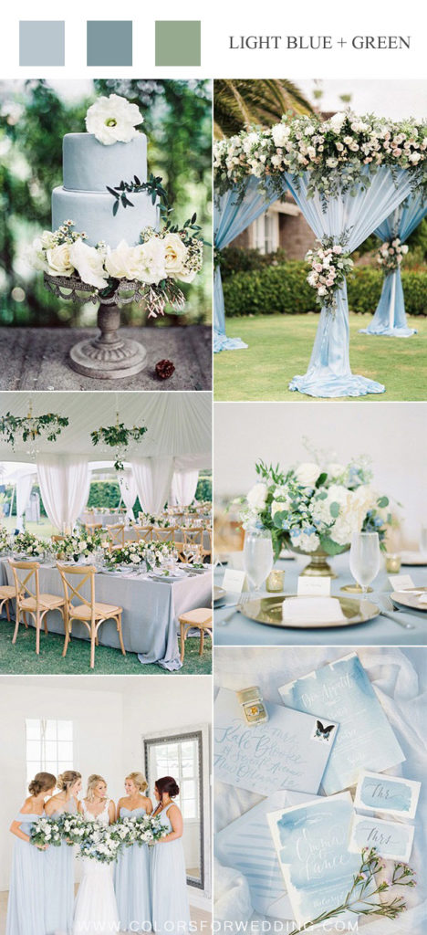 Light Blue And Greenery Spring Wedding Color Ideas 468x1024 