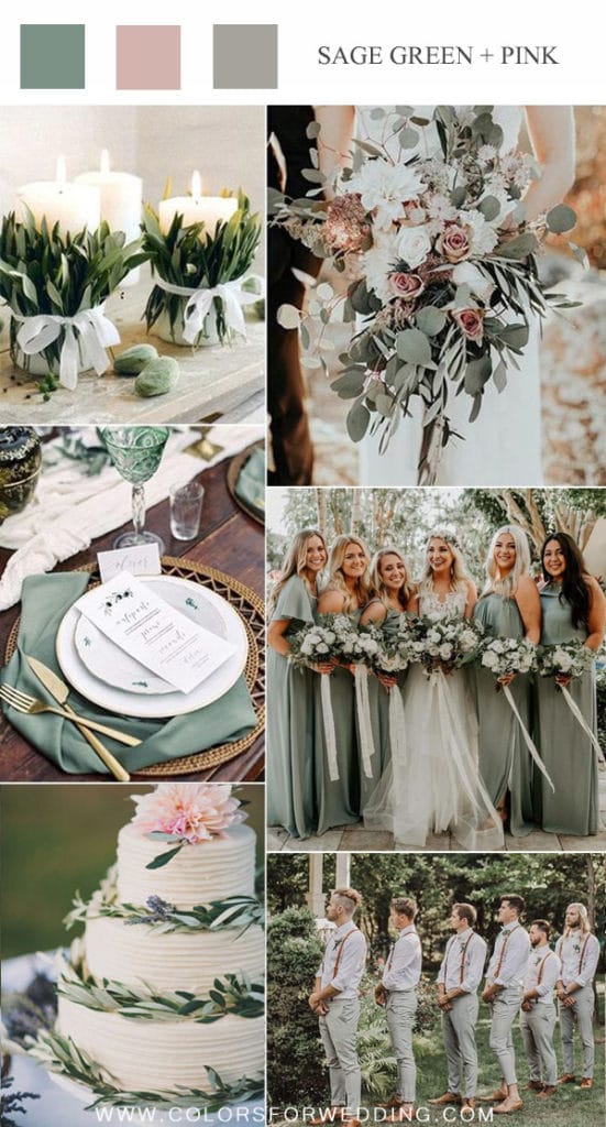 Sage Green And Pink Wedding Color Ideas For Spring 551x1024 