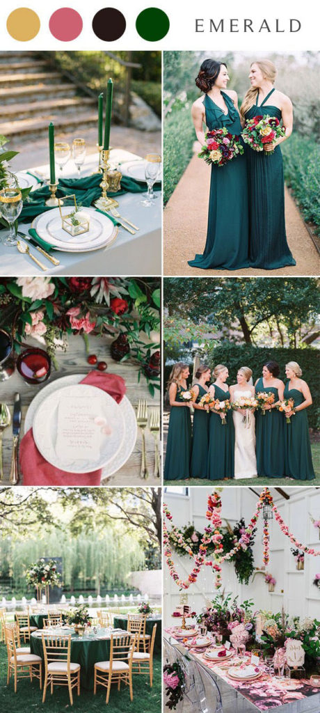 ️ 16 Dark Green & Emerald Wedding Color Palette Ideas 2024 | Colors for ...