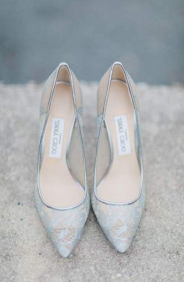 Jimmy Choo Light Blue Lace Wedding Shoes ?is Pending Load=1