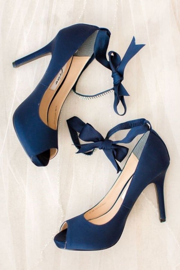 Navy Wedding Heel Shoes ?is Pending Load=1