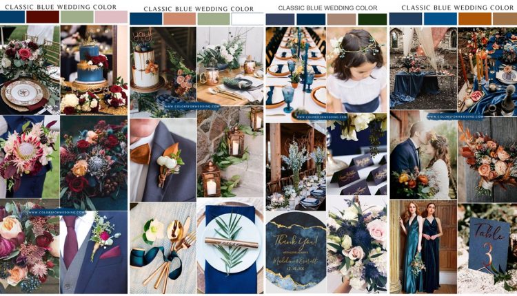 classic blue wedding color ideas