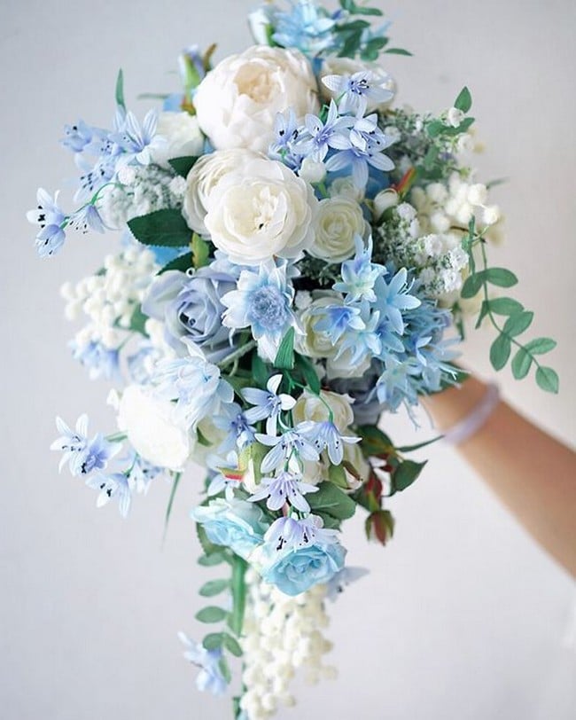 light blue flower bouquet