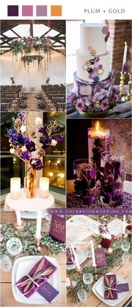 22 Plum Purple and Gold Wedding Color Ideas | 💜💛