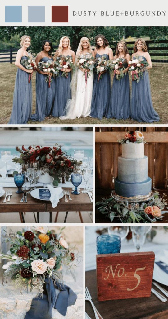 20 Burgundy And Dusty Blue Wedding Color Ideas 2024 Cfc 3172