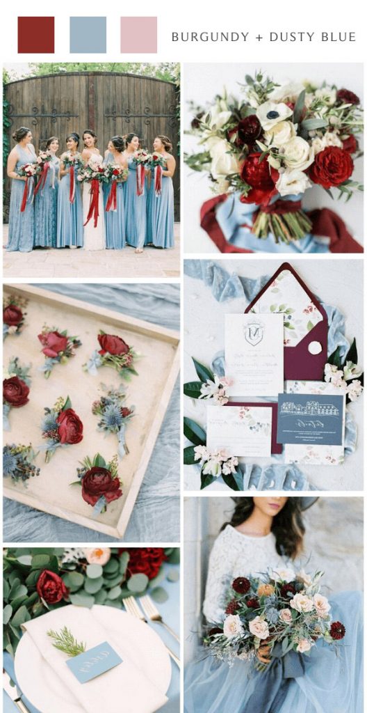 25 Burgundy and Blue Wedding Colors & Ideas 2024