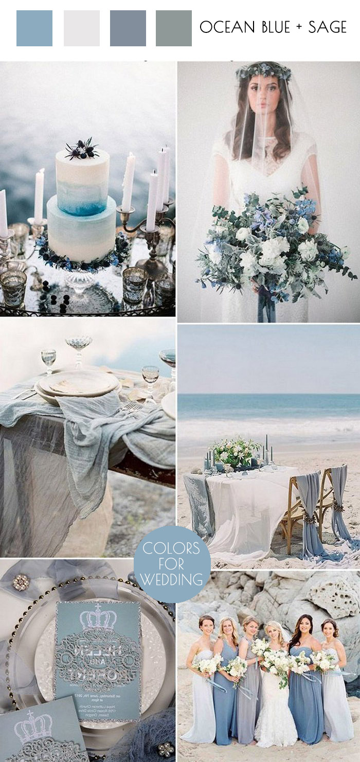 Romantic Ocean Blue And Sage Green Beach Wedding Colors ?is Pending Load=1