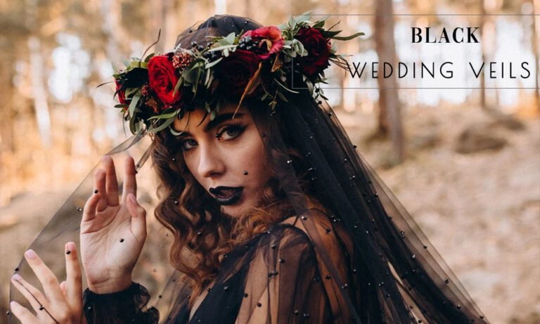 15 Gorgeous Black Wedding Veil Ideas For 2024 CFC   Black Bridal Wedding Veil Ideas 768x461 