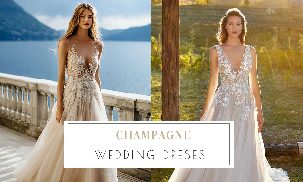 champagne grecian wedding dresses