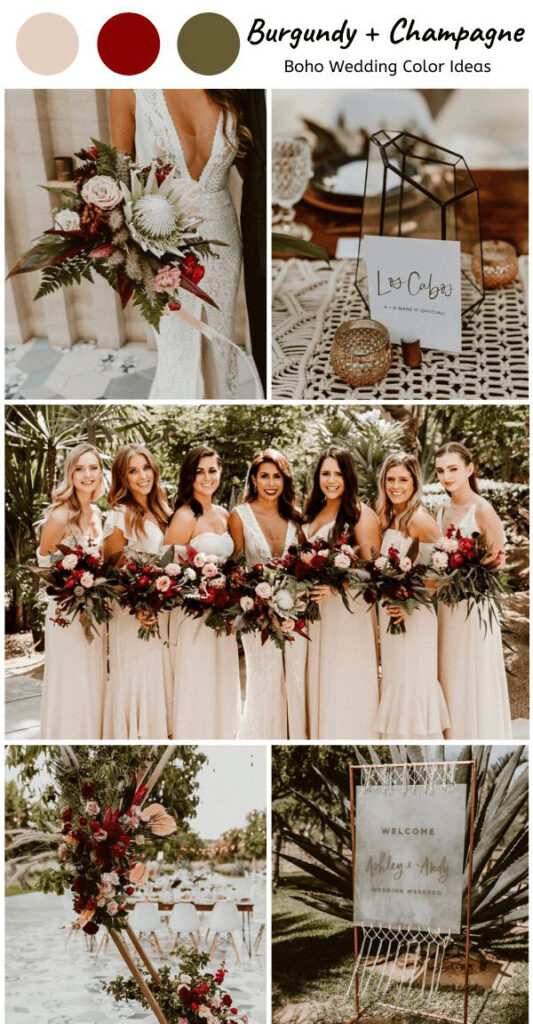 20 Burgundy and Champagne Wedding Colors & Ideas 2024