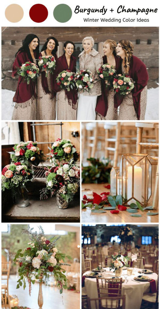 20 Burgundy and Champagne Wedding Colors & Ideas 2024