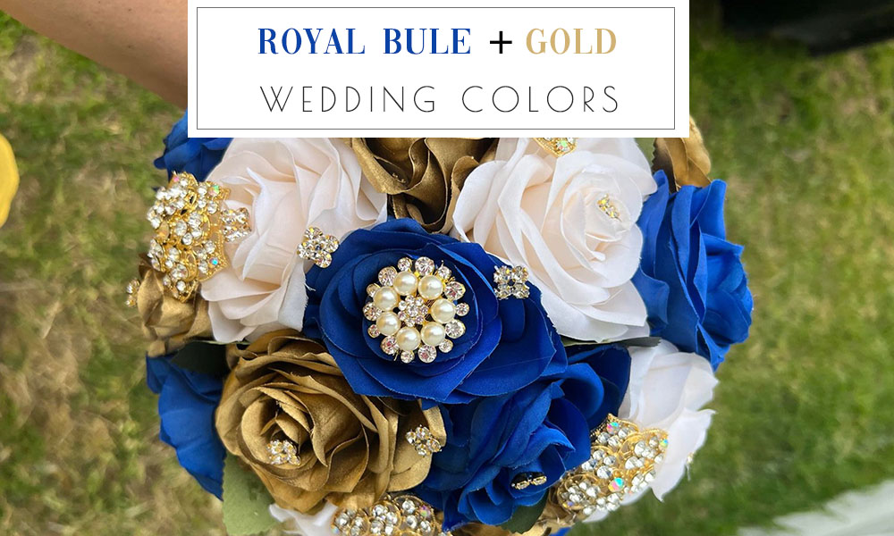 royal blue and gold wedding decorations