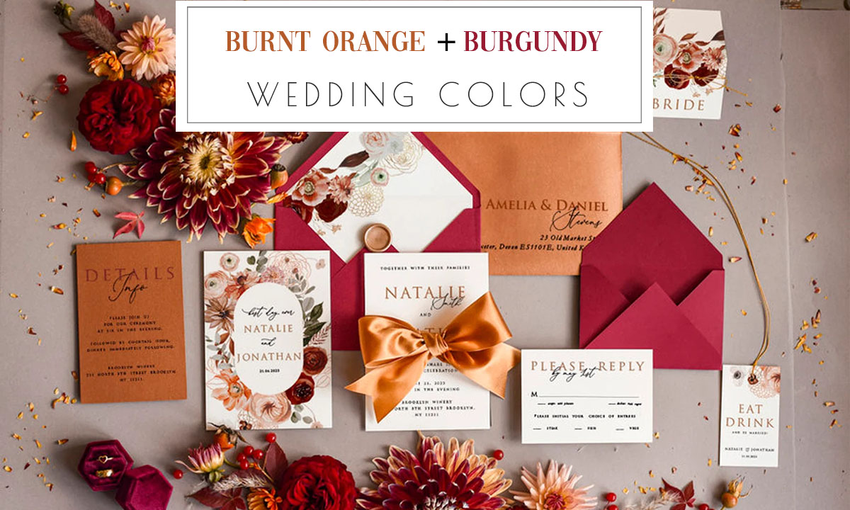 ️18 Burnt Orange and Burgundy Wedding Colors & Ideas 2024