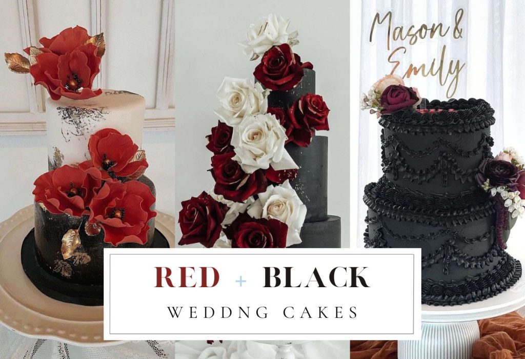 15 Gorgeous Red and Black Wedding Cakes to Wow Your Guests